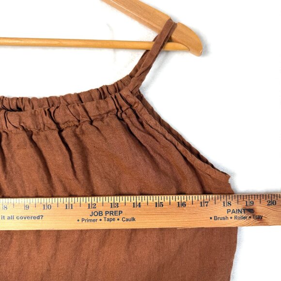BELLA UMBRA Italy Linen Halter Tank Top Blouse Womens M Brown - Picture 4 of 6